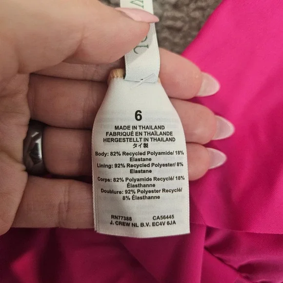 J Crew Ruched Ruffle One-piece Swimsuit 6 Padded Bra Stretch Lined Classic NWT - Picture 5 of 7